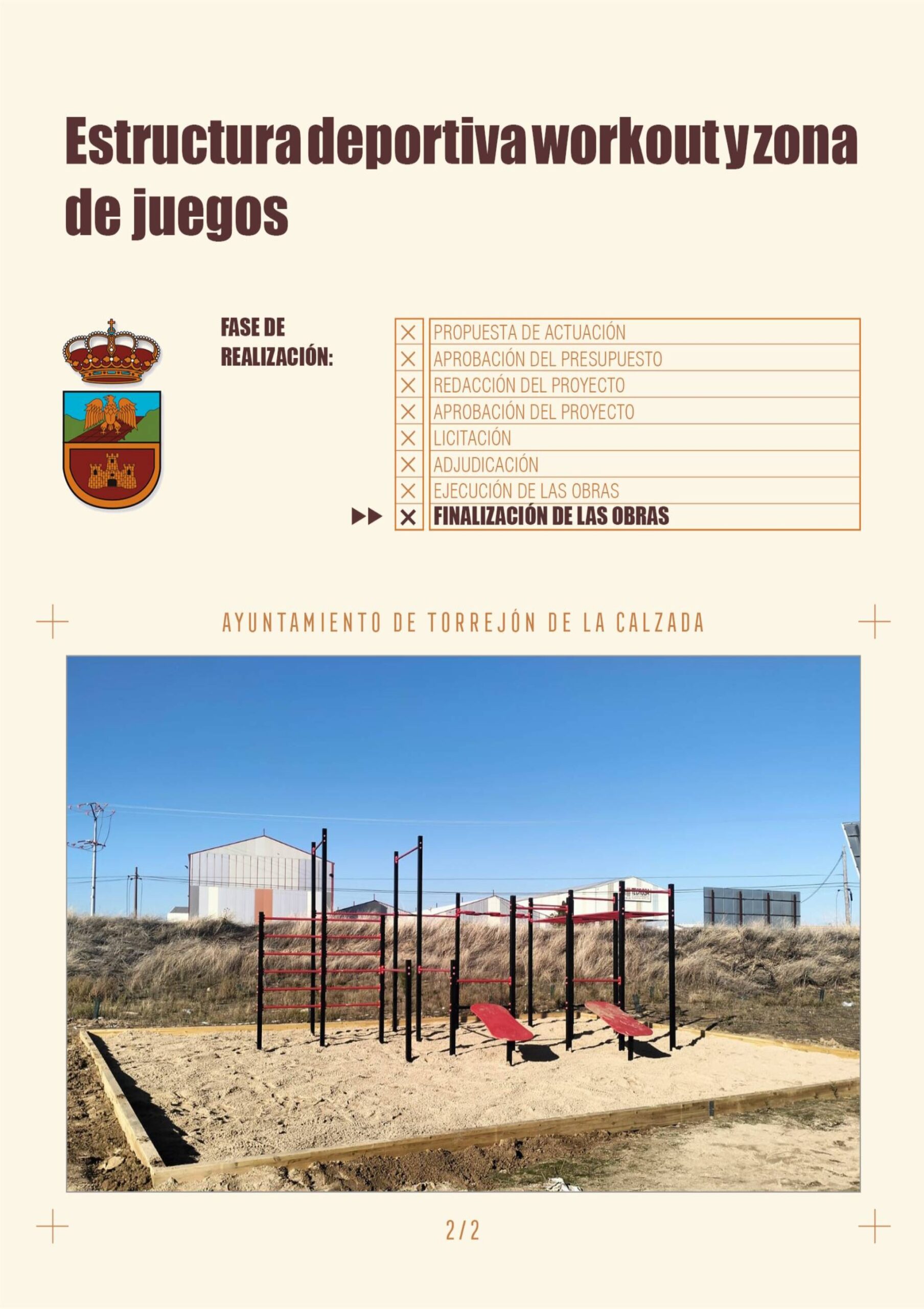 Estructura deportiva workout y zona de juegos