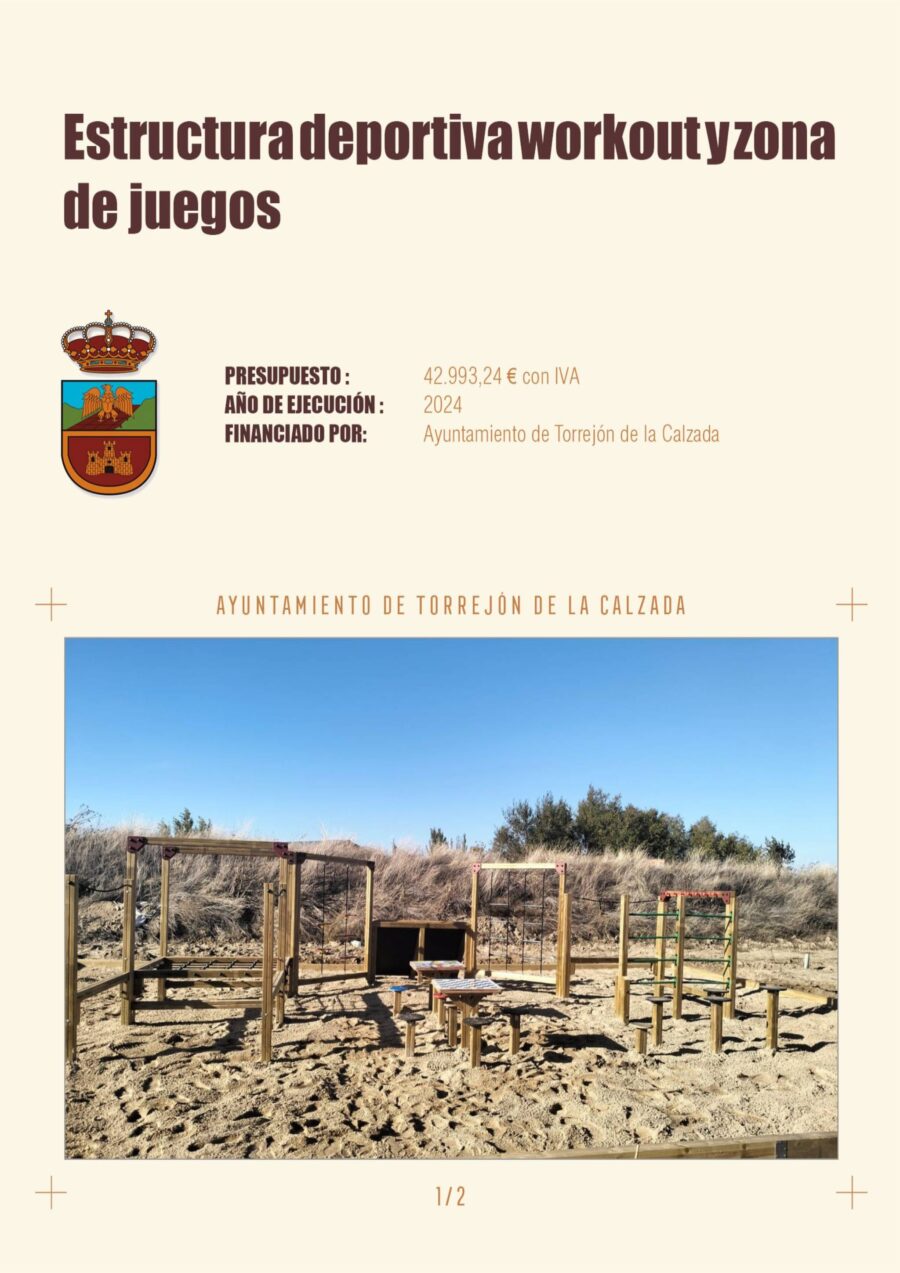 Estructura deportiva workout y zona de juegos