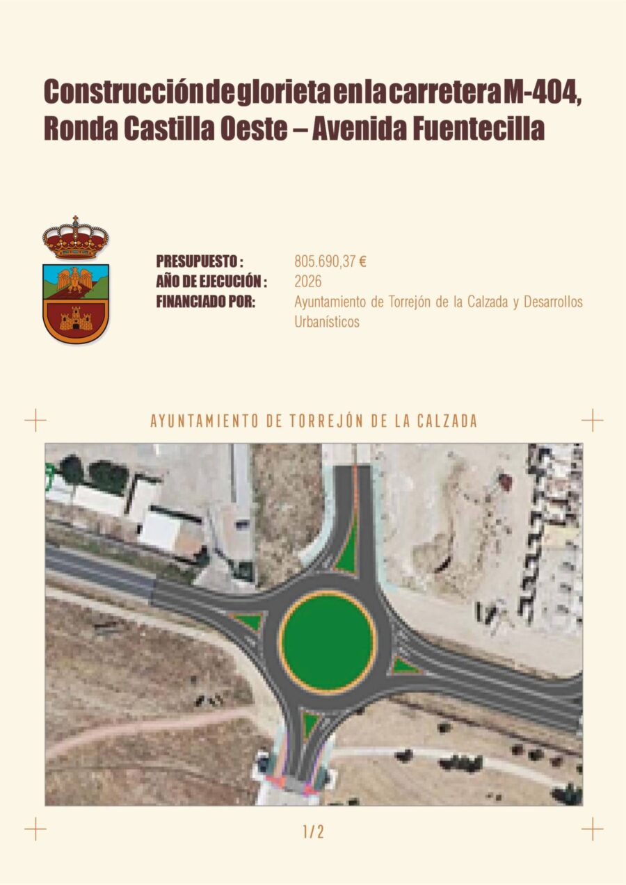Glorieta en la confluencia entre M404- Avda. Fuentecilla – Ronda Castilla Oeste