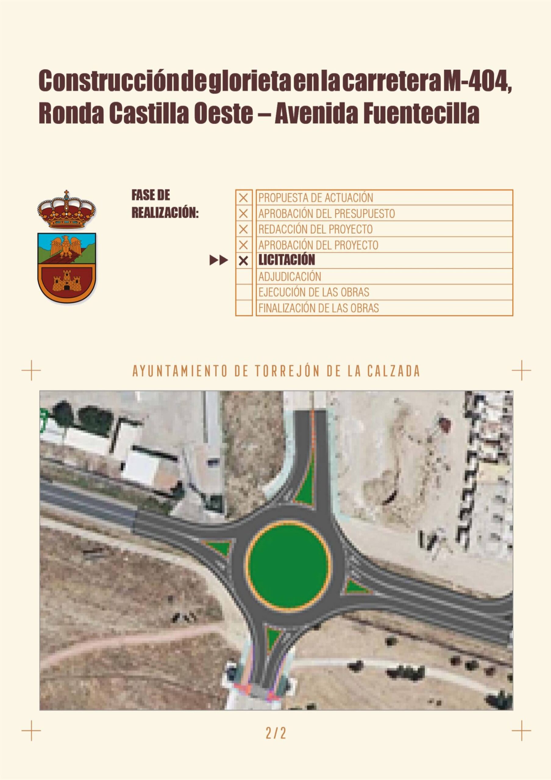 Glorieta en la confluencia entre M404- Avda. Fuentecilla – Ronda Castilla Oeste