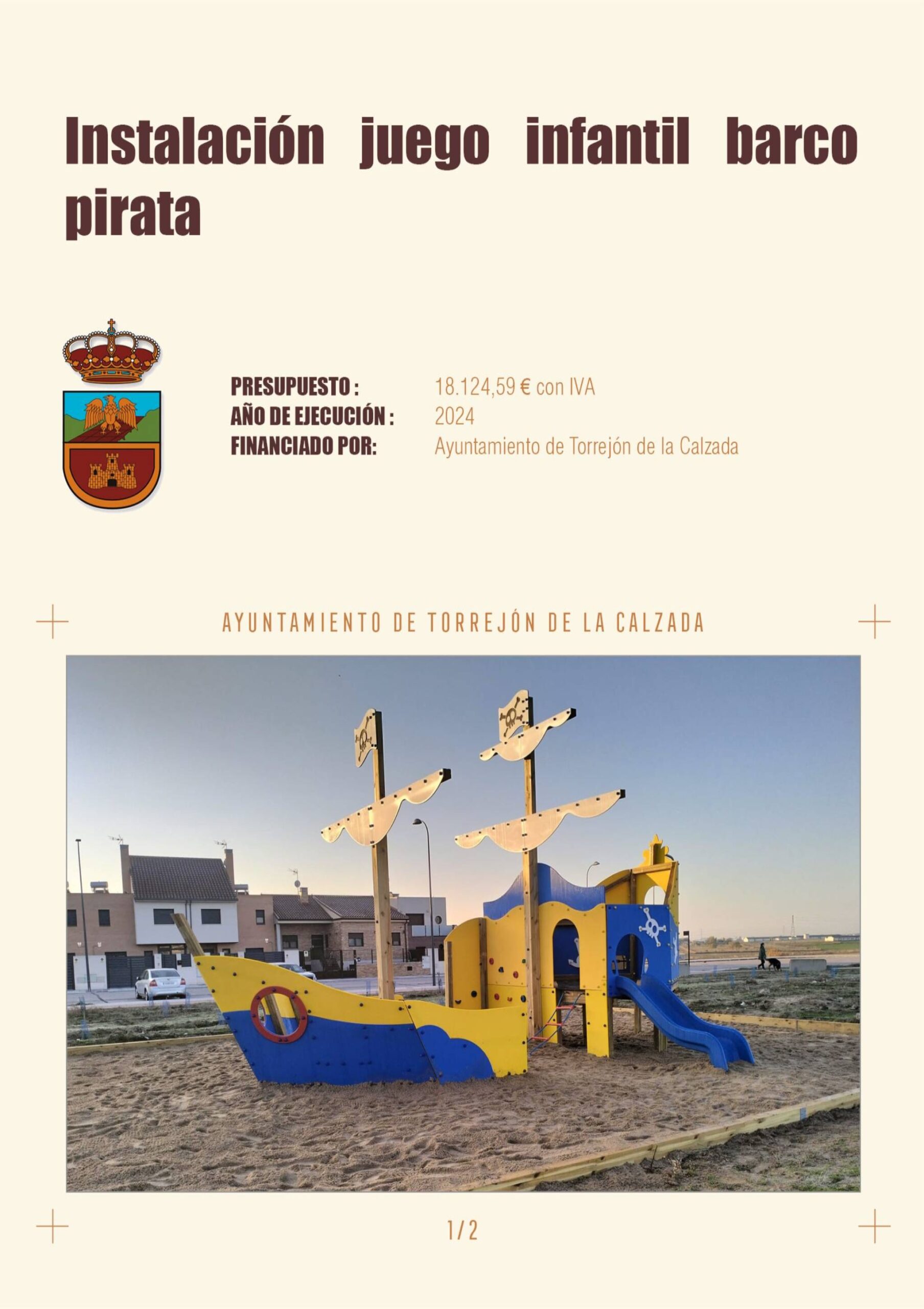 Instalación juego infantil barco pirata