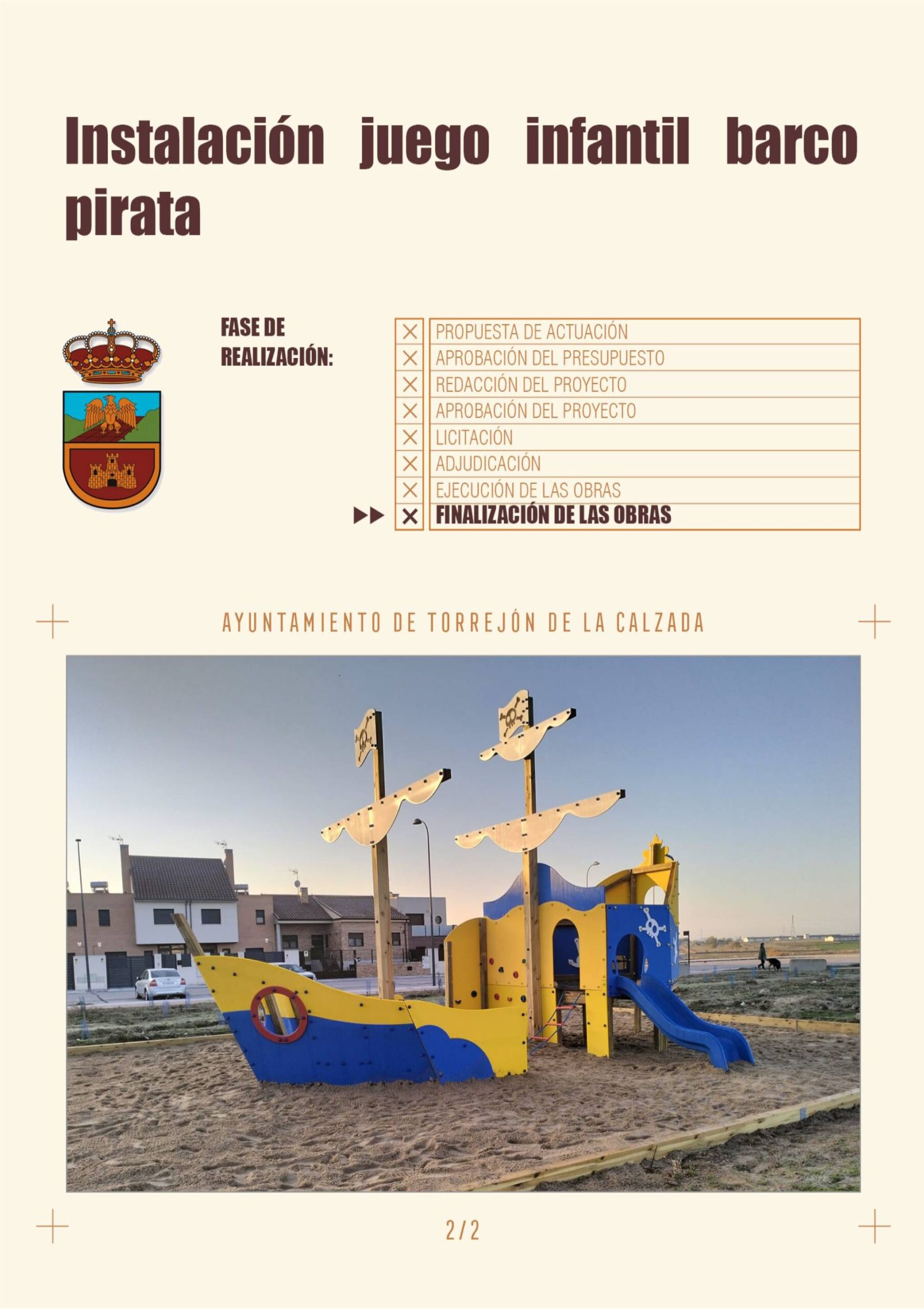 Instalación juego infantil barco pirata