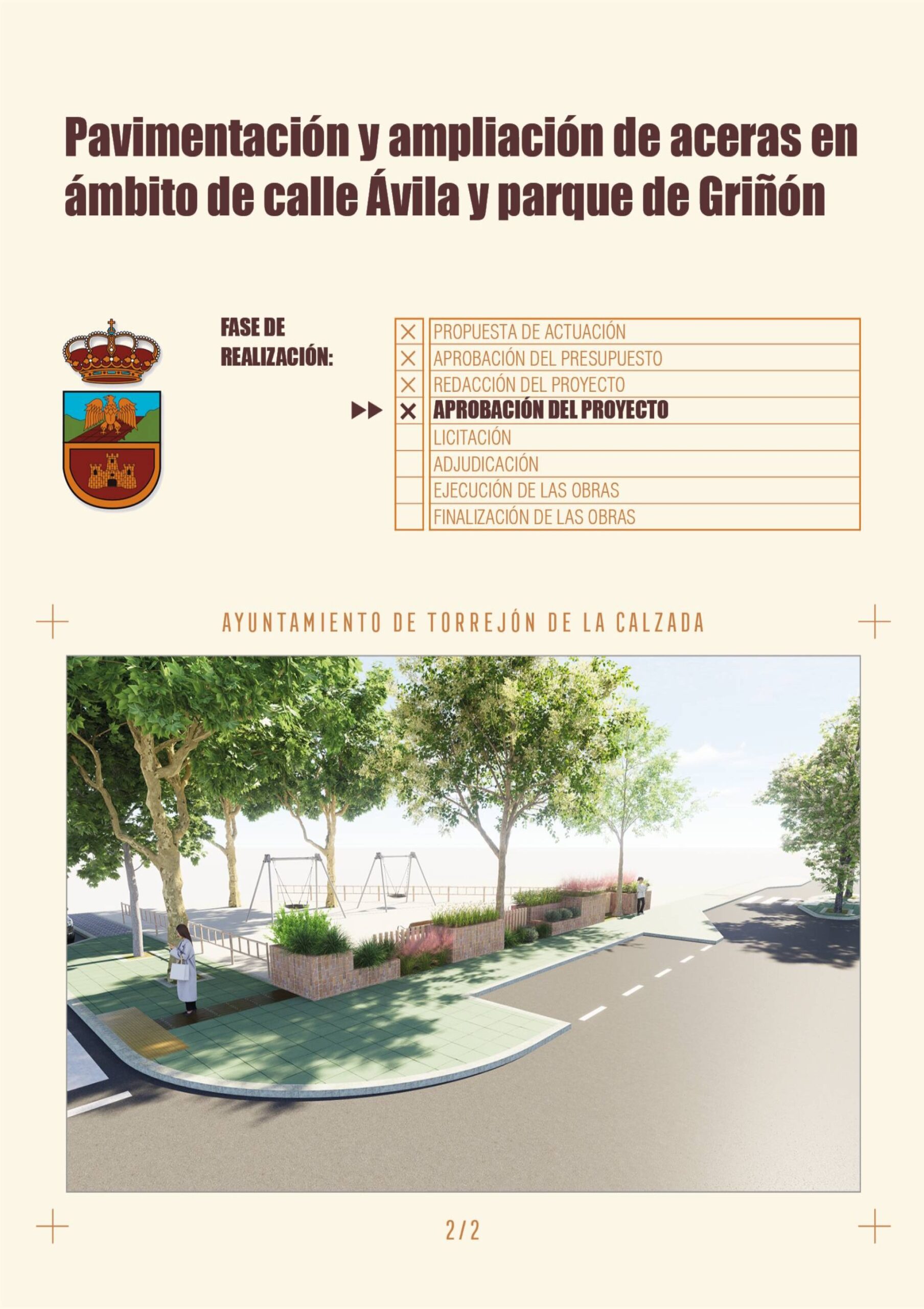 Pavimentación y ampliación de aceras en el ámbito de la Calle Ávila y el Parque Griñón