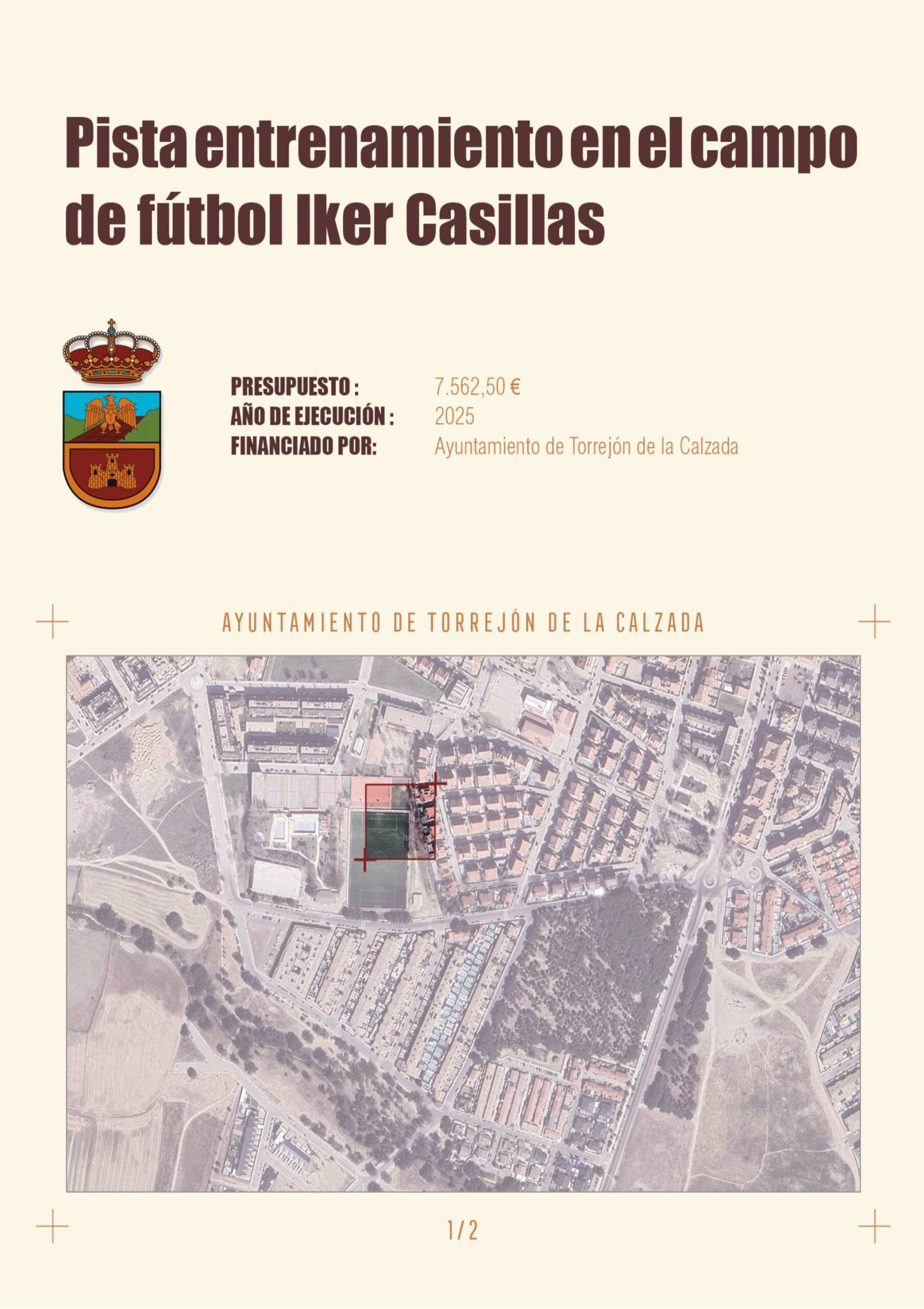Pista de entrenamiento en el campo de fútbol Iker Casillas