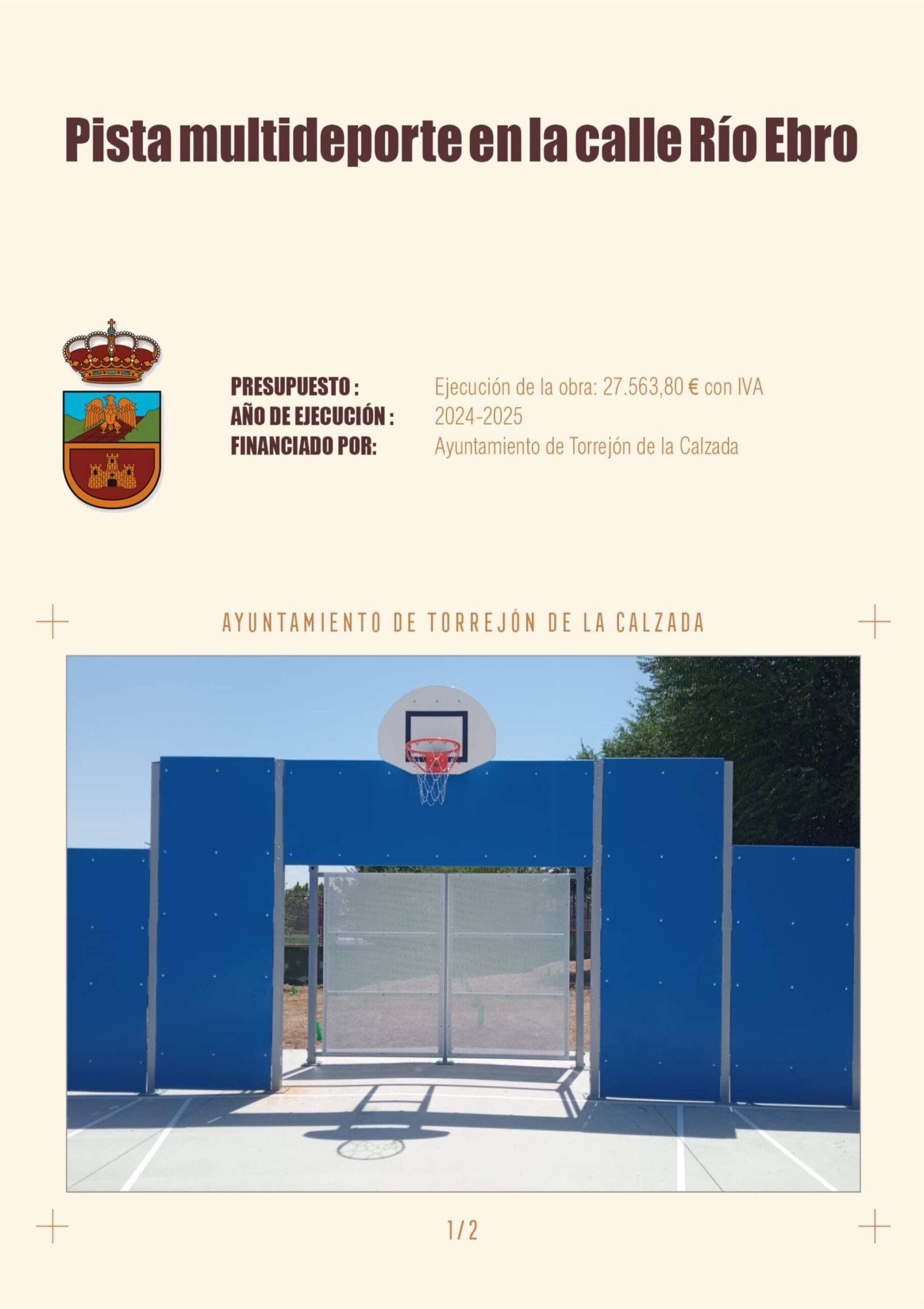 Pista multideporte en la calle Río Ebro