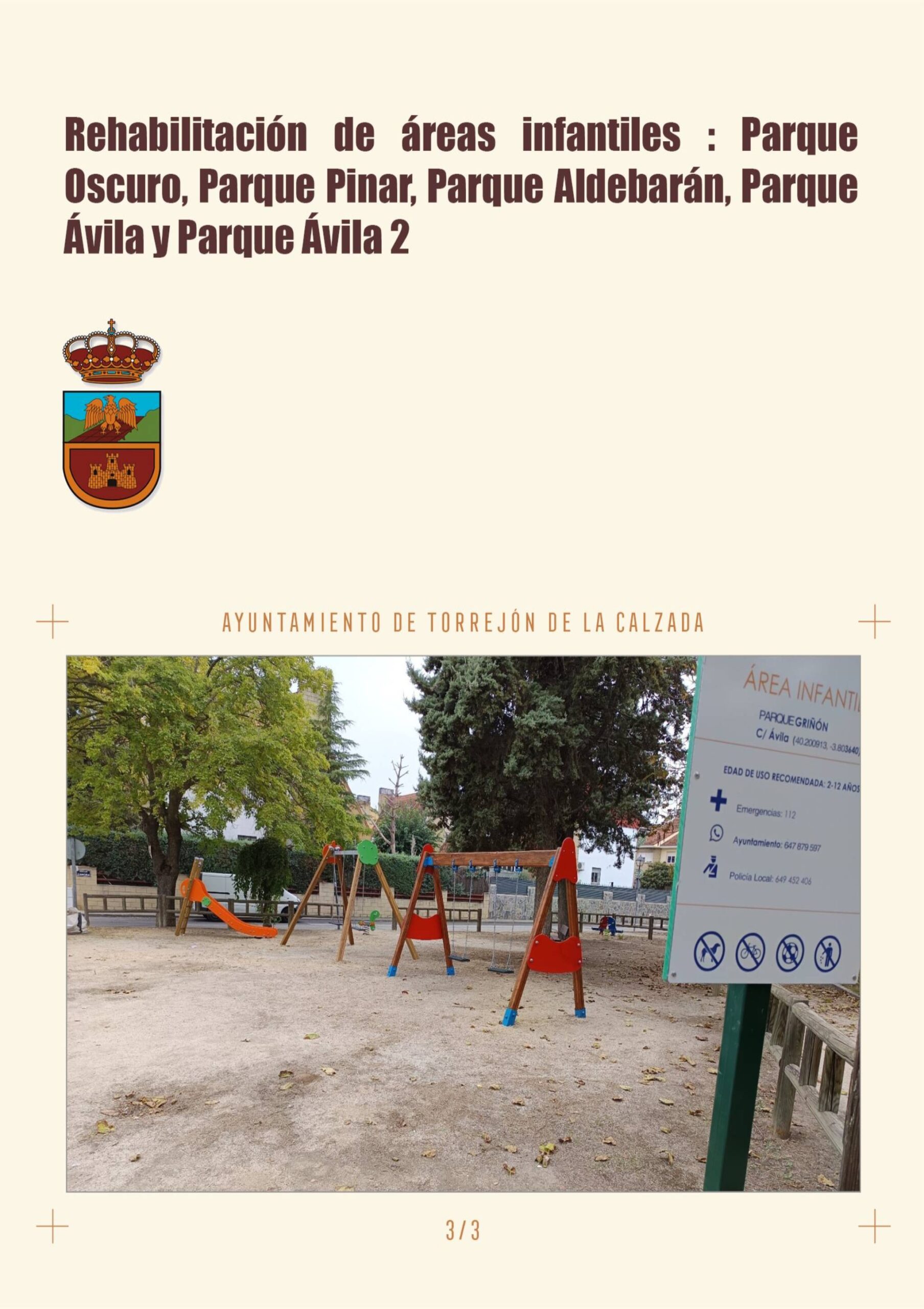 Rehabilitación de varias Áreas Infantiles