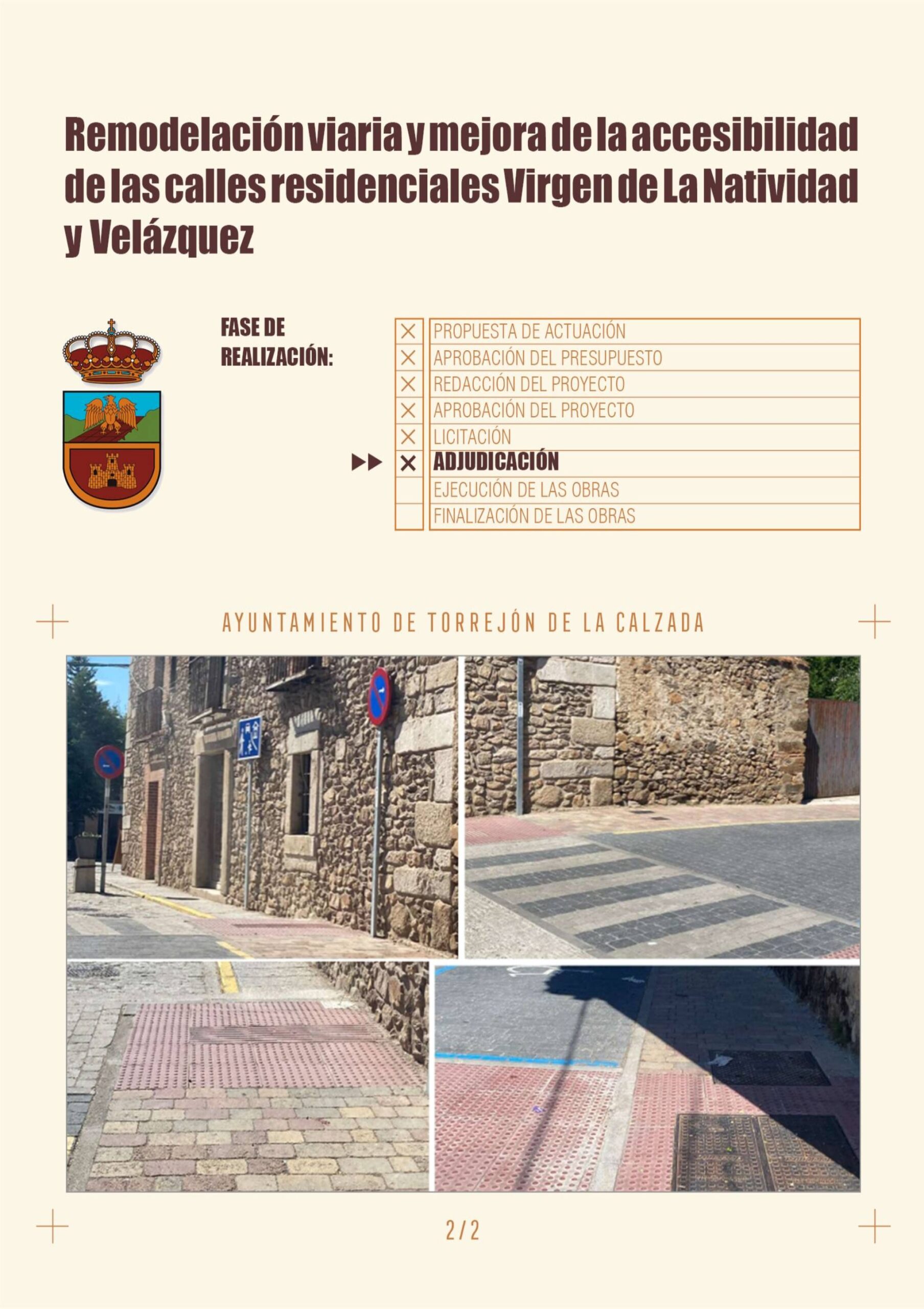 Remodelación viaria y mejora de la accesibilidad de las calles Virgen de la Natividad y Velázquez