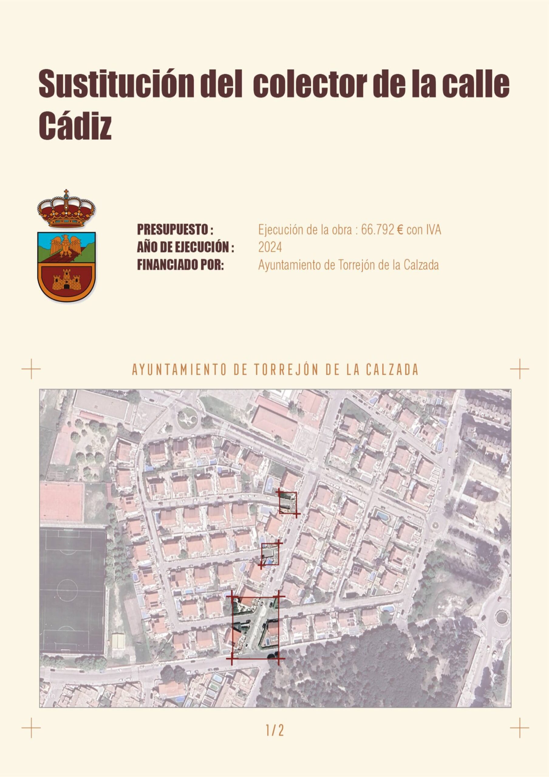 Sustitución del colector de la calle Cádiz